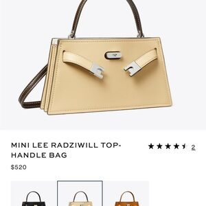 Tory Burch Mini Lee Radziwill Top-Handle Bag - Tan